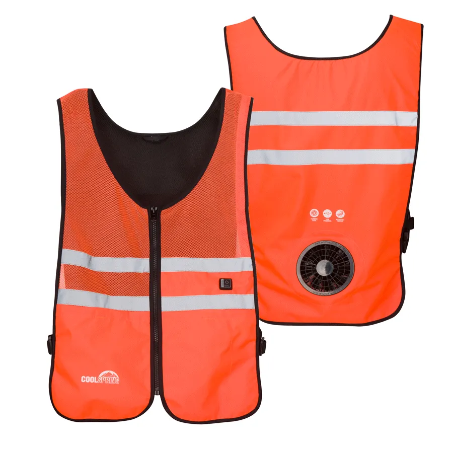 3 Speed Wearable Fan Cooling Vest  - Hi-Vis Orange - FINAL SALE