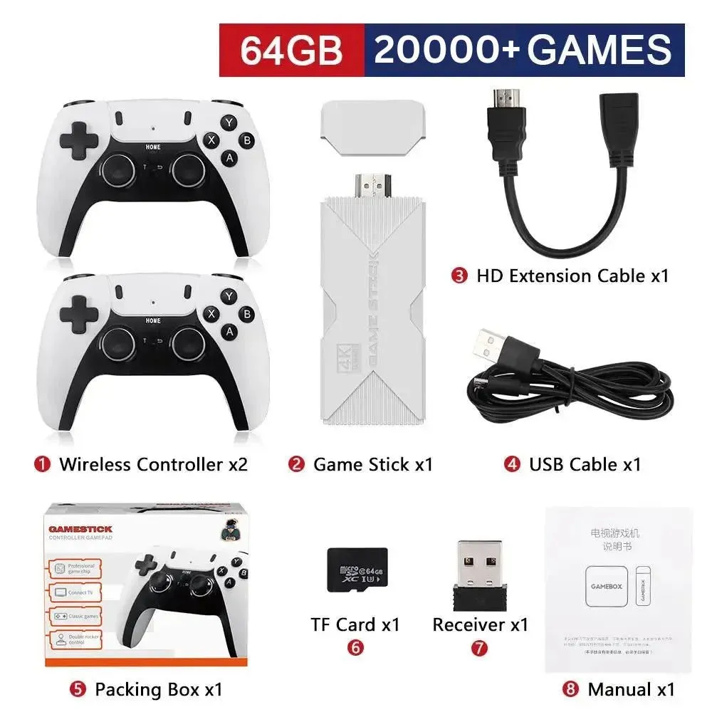 4K Advance Retro Gaming Console: PS5-Like Controllers, 20,000  Games