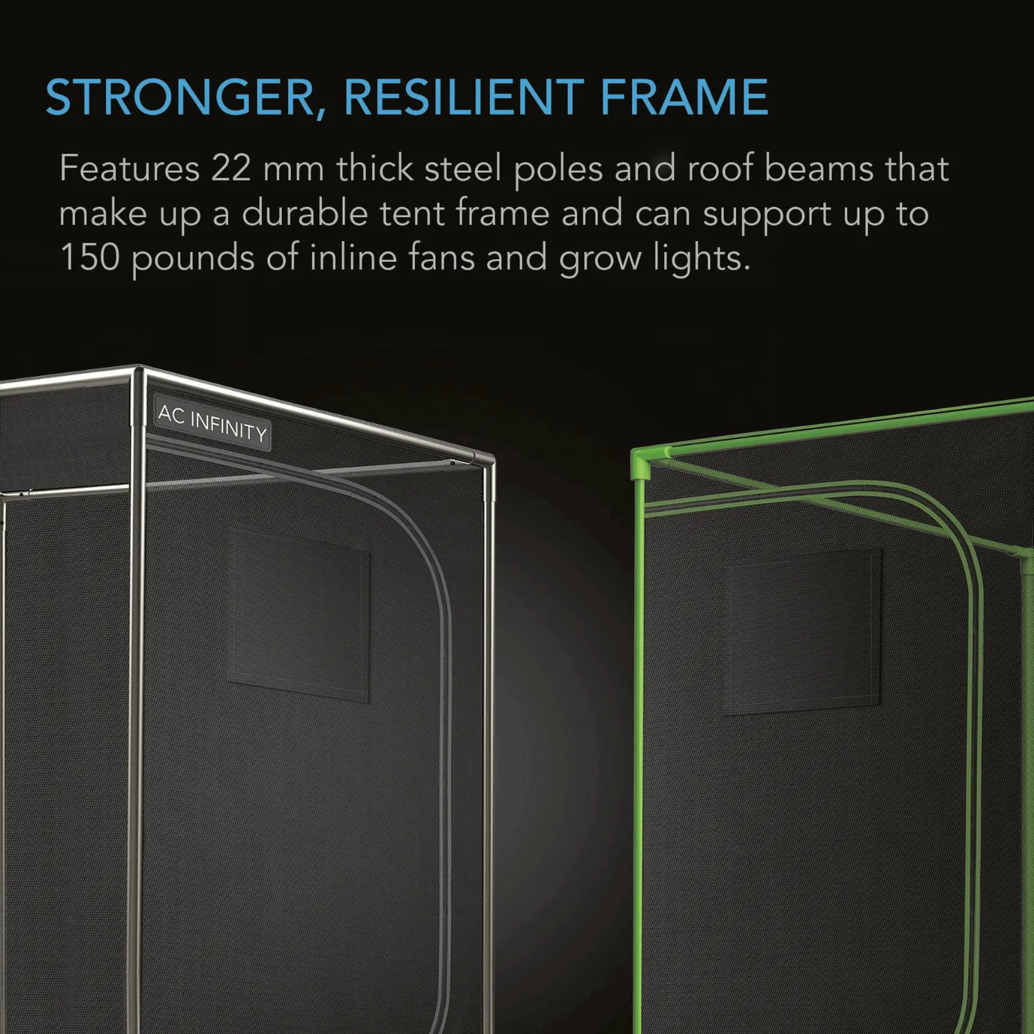 AC Infinity CLOUDLAB 811, Advance Grow Tent 10x10, 2000D Diamond Mylar Canvas, 120" x 120" x 80"