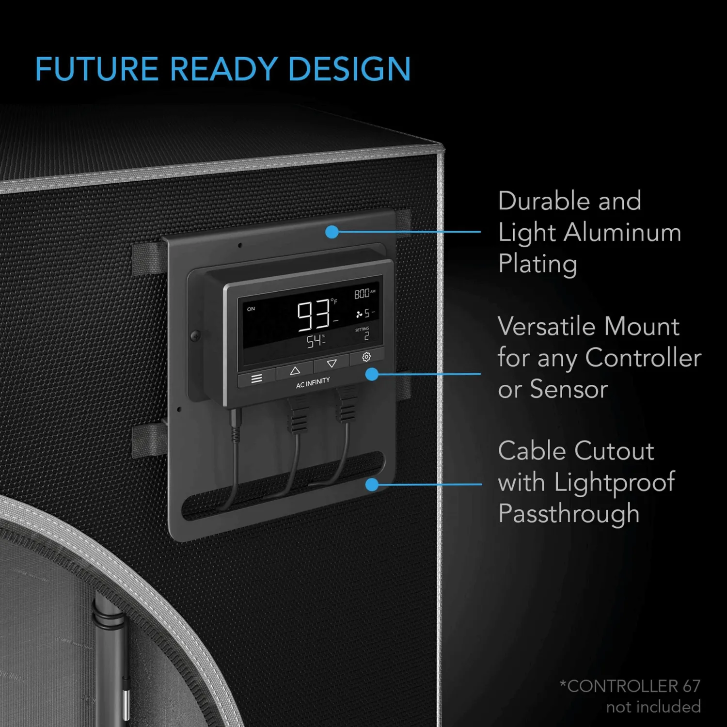 AC Infinity CLOUDLAB 811, Advance Grow Tent 10x10, 2000D Diamond Mylar Canvas, 120" x 120" x 80"