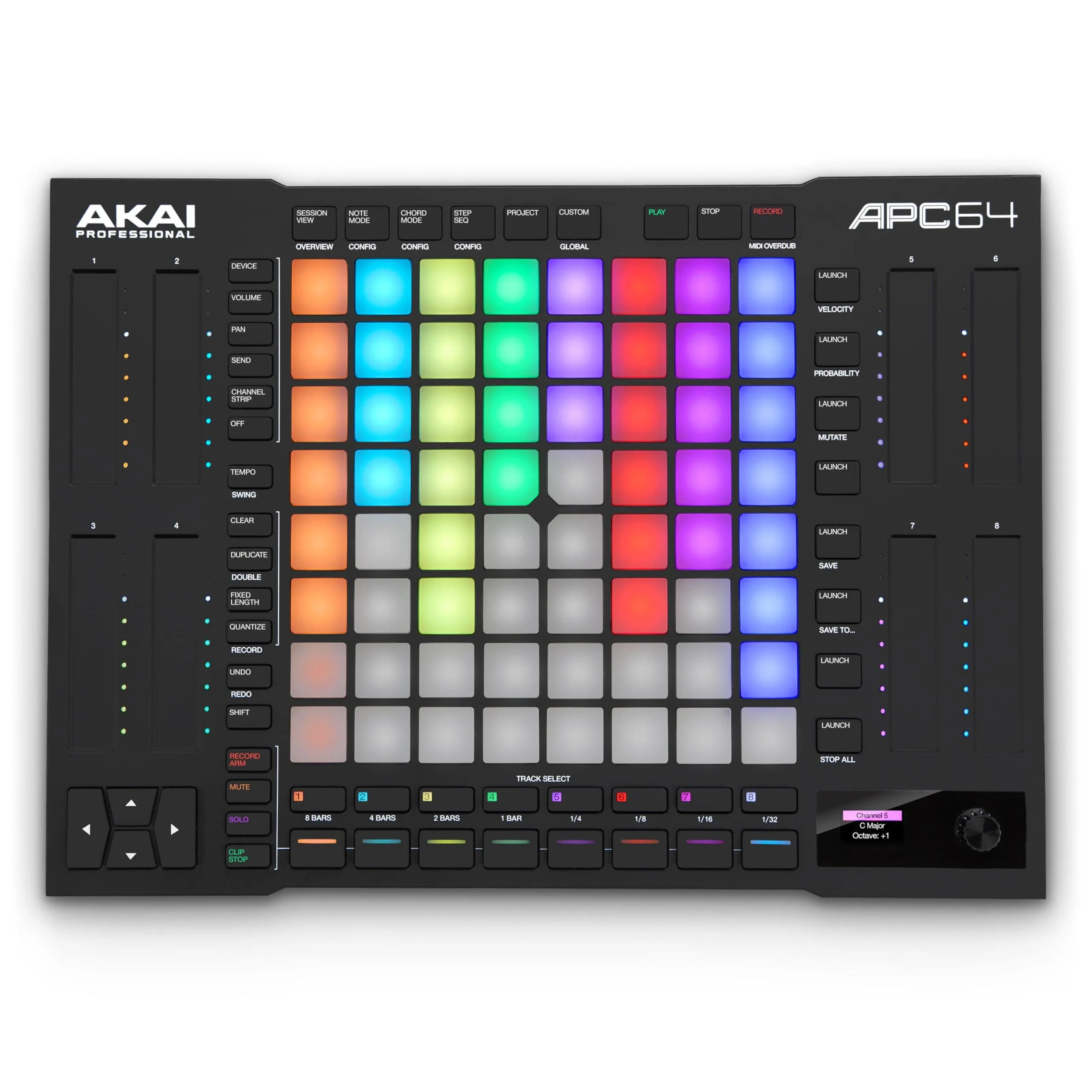 AKAI Professional APC64 MIDI Controller for Ableton with 8 Responsive Touch Strips