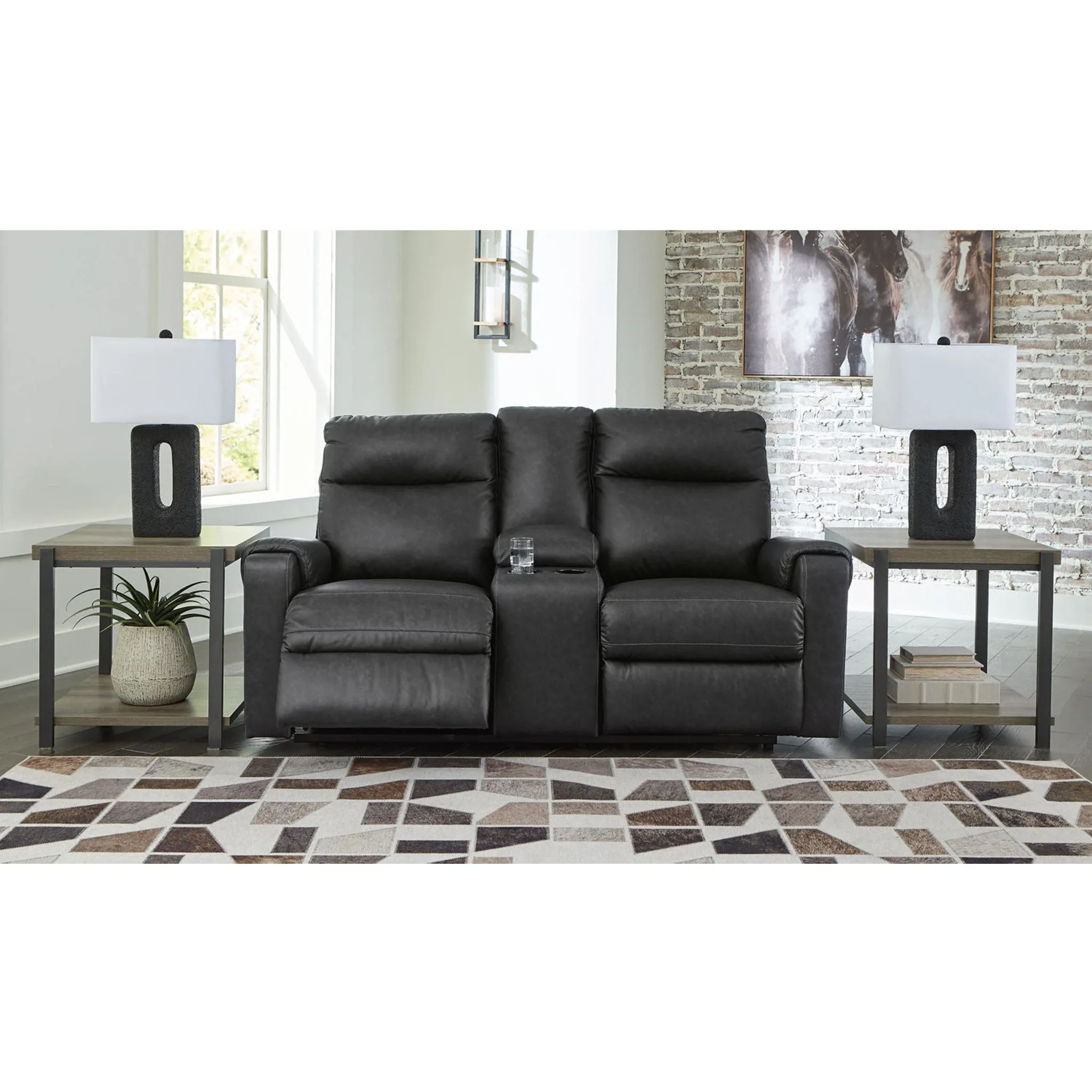 Axtellton Power Reclining Loveseat with Console - Carbon