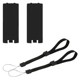 Battery Cover & Wrist Strap Kit For Nintendo Wii Remote Controller - 4 In 1 Pack | ZedLabz