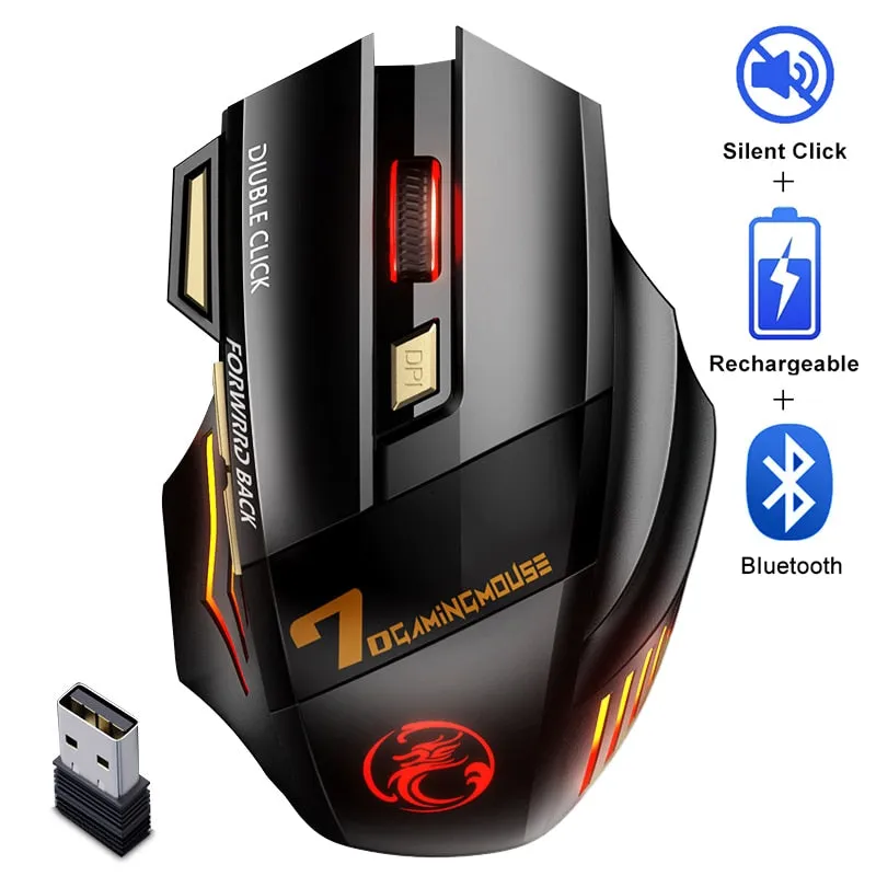 Bluetooth Wireless Silent Ergonomic Gaming Mouse