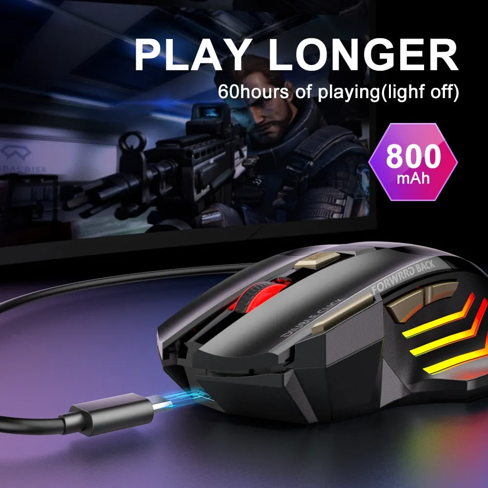 Bluetooth Wireless Silent Ergonomic Gaming Mouse