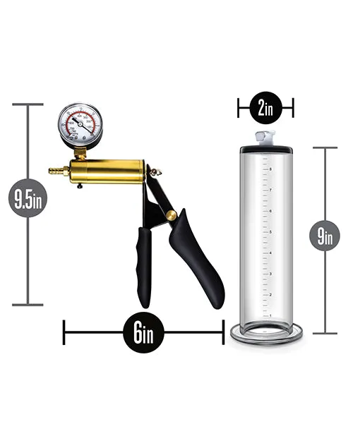 Blush Performance Vx6 Vacuum Penis Pump with Brass Pistol Grip & Pressure Gauge - Clear