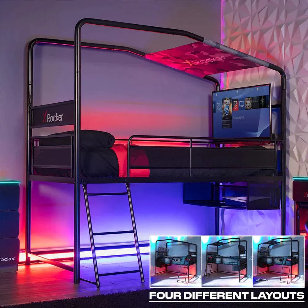 Contra Mid-Sleeper Gaming Bed with TV Mount, Twin