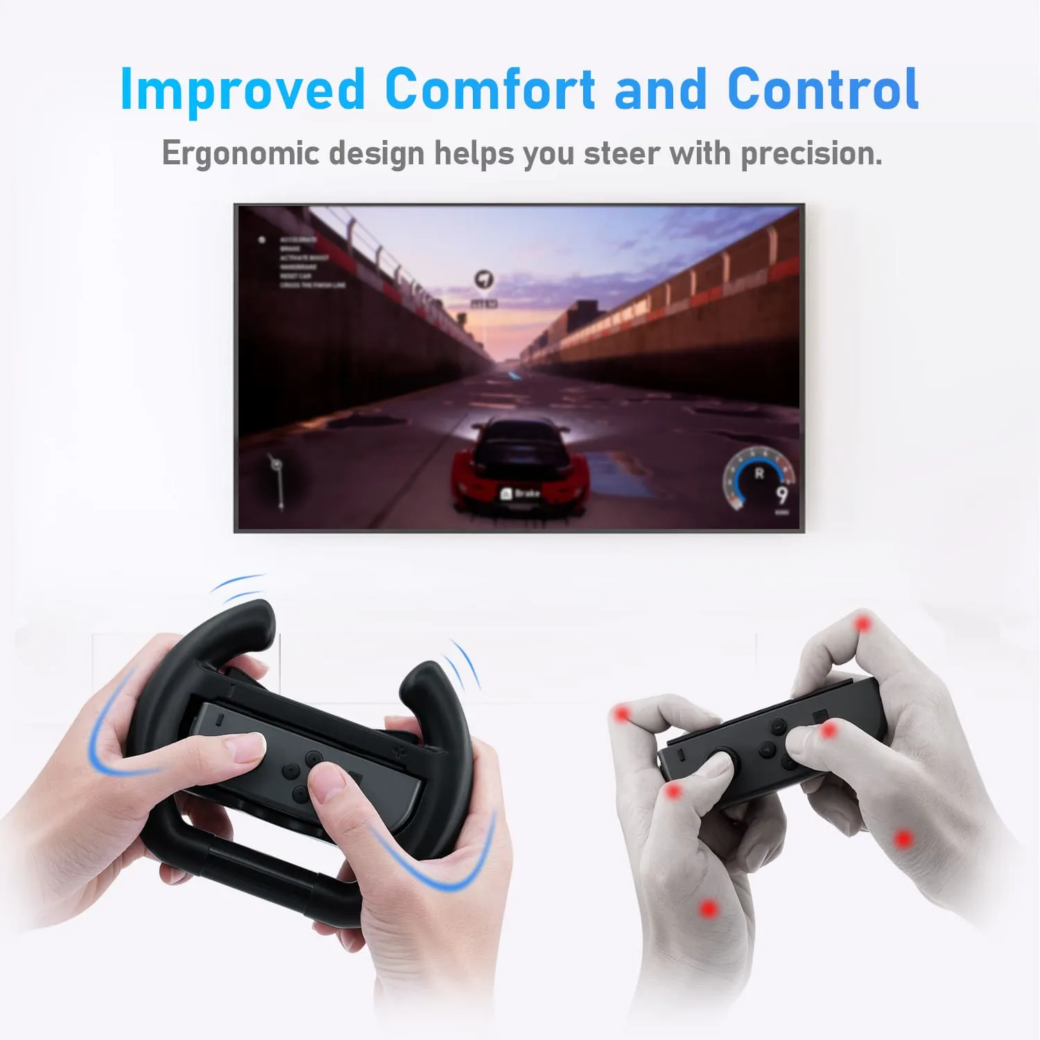 DOBE Left And Right Controller Direction Manipulate Steering Wheel Grip Handle