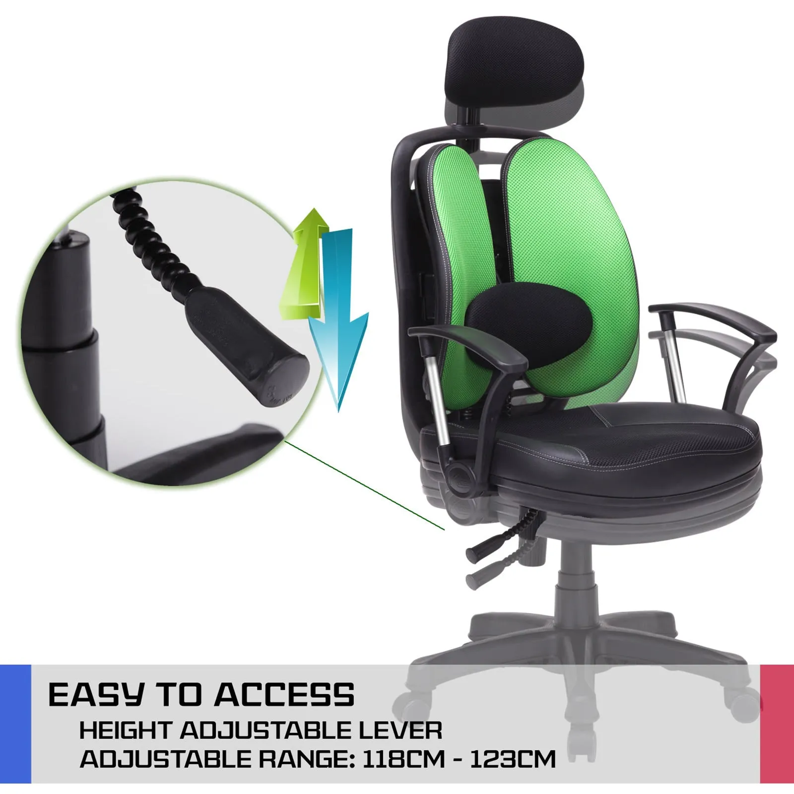 Ergonomic Computer Gaming Chair, Adjustable, Lumbar Support