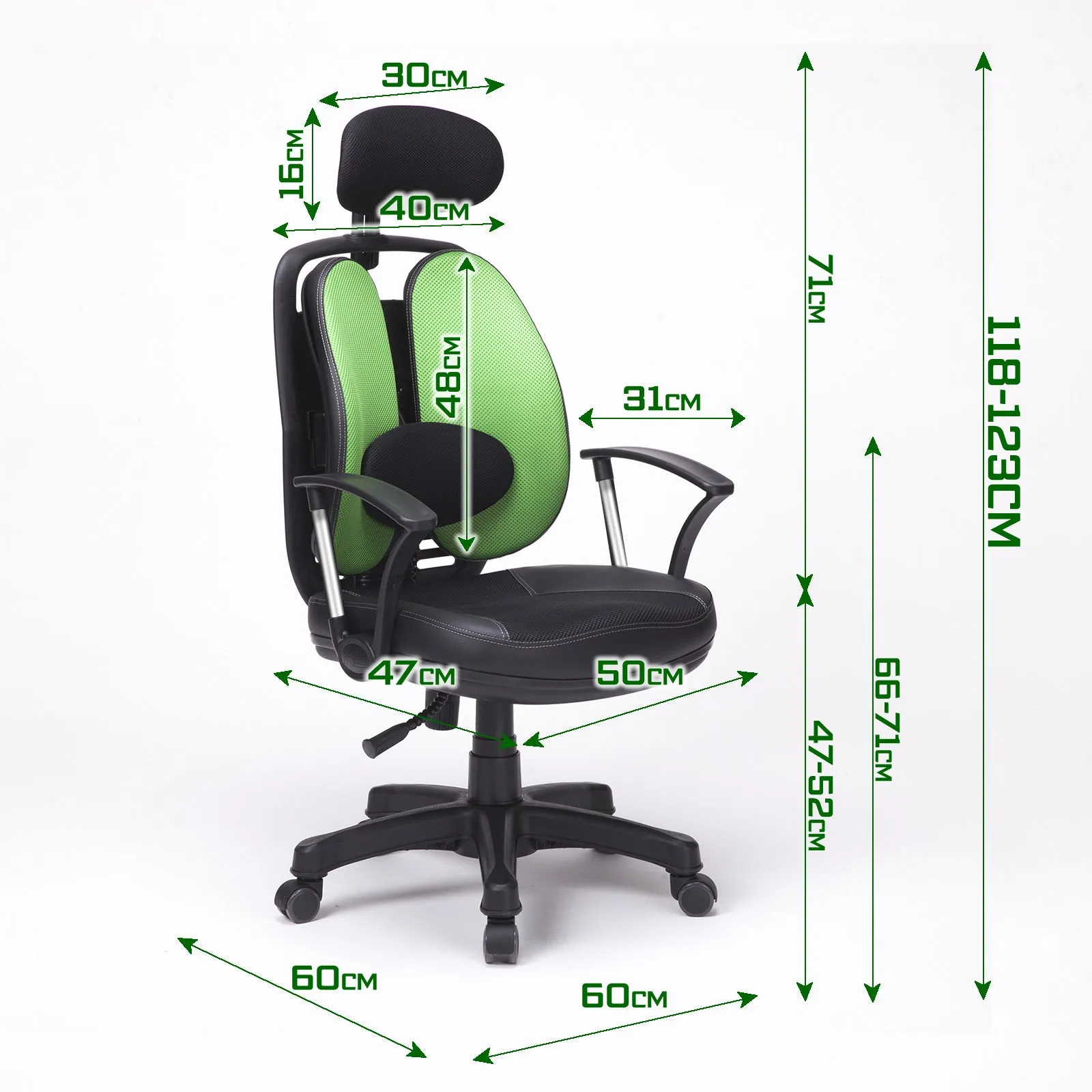 Ergonomic Computer Gaming Chair, Adjustable, Lumbar Support