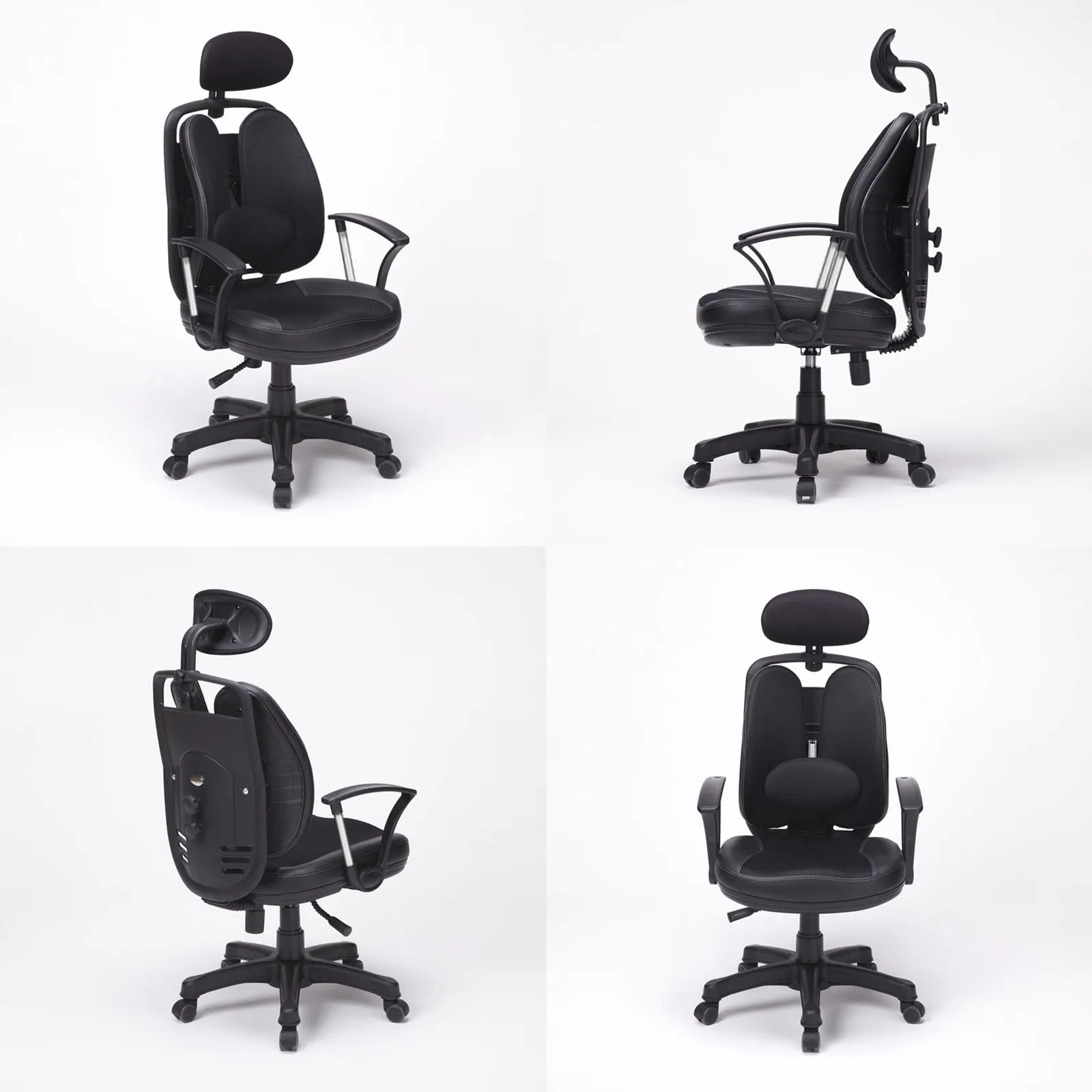 Ergonomic Mesh-Back Office Chair with Lumbar Support - Black