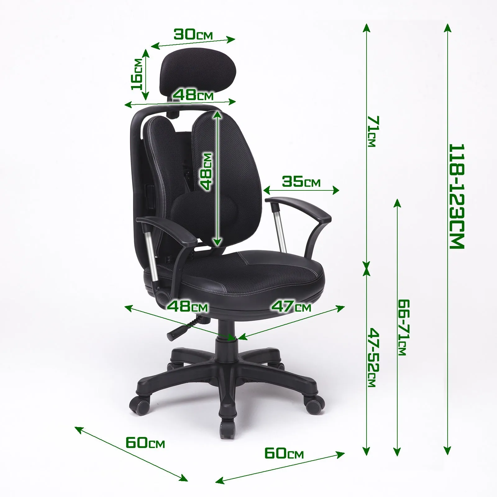 Ergonomic Mesh-Back Office Chair with Lumbar Support - Black