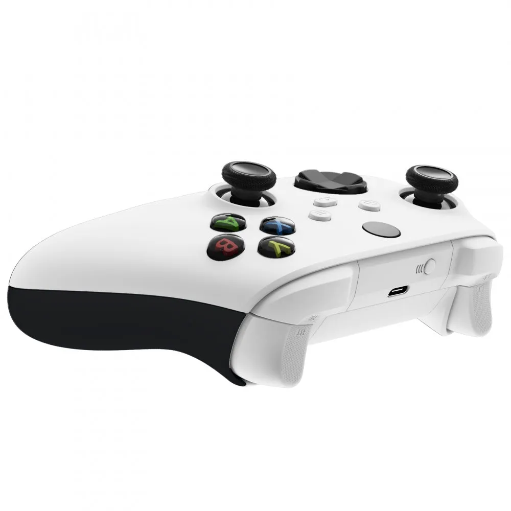 eXtremeRate Black Soft Touch Grip Back Panels, Comfortable Non-Slip Side Rails Handles, Game Improvement Replacement Parts for Xbox Series S / X Controller - Controller NOT Included - PX3P309