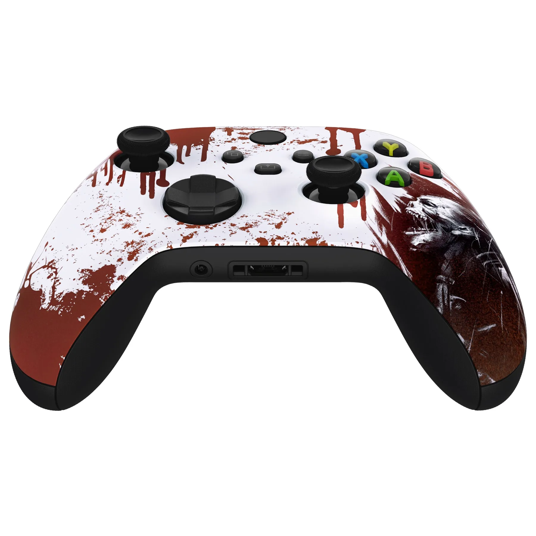 eXtremeRate Blood Zombie Replacement Part Faceplate, Soft Touch Grip Housing Shell Case for Xbox Series S & Xbox Series X Controller Accessories - Controller NOT Included - FX3T141