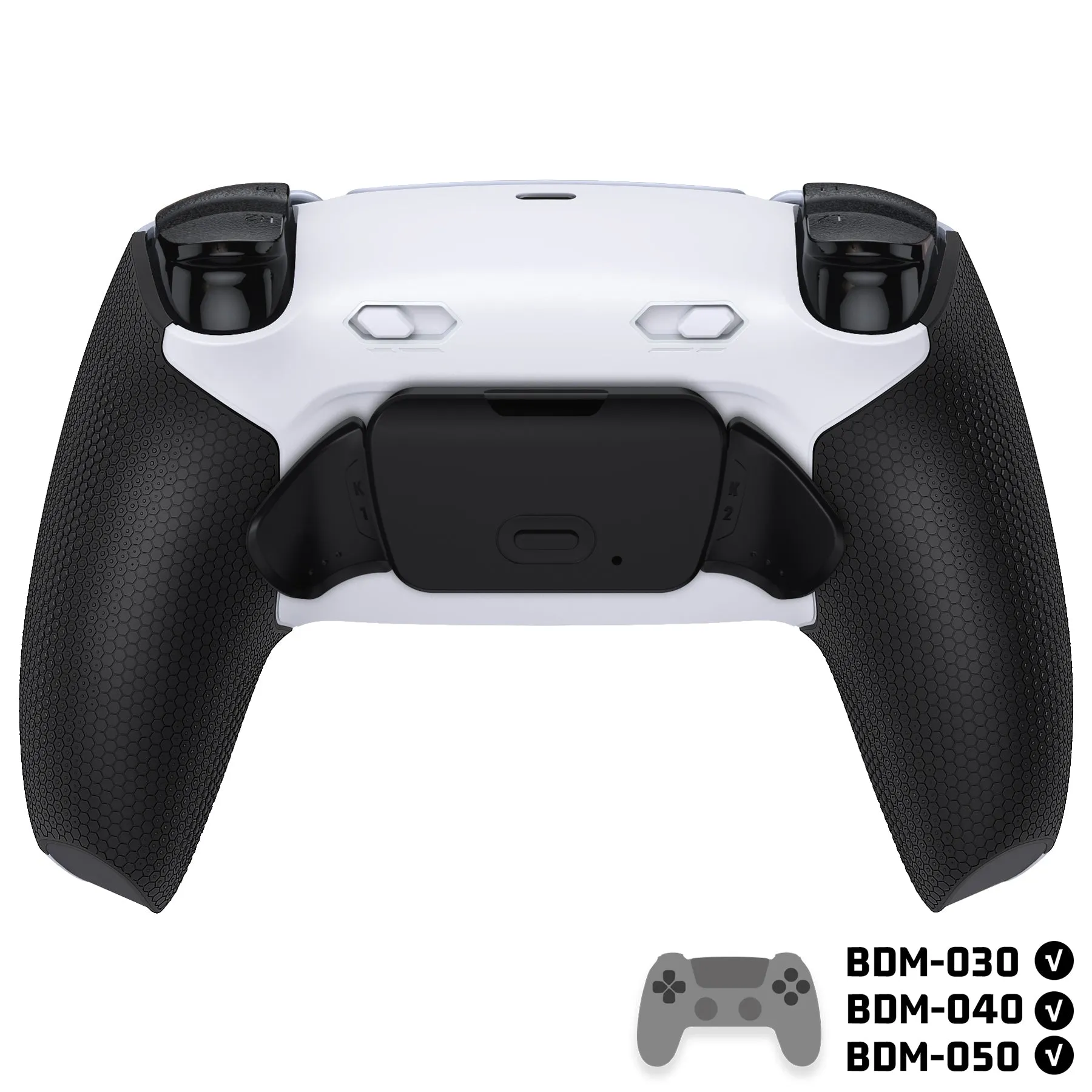 eXtremeRate RISE Plus MAX Back Paddles Kit with Clicky Trigger Stops & Rubberized Grip for PS5 Controller BDM-030/040/050 - White Black - Black - GQTPFM004M2