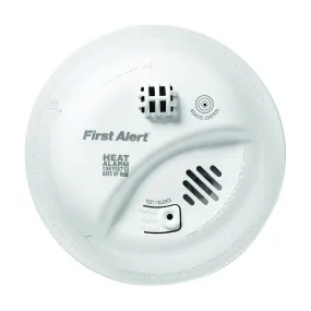 FIRST ALERT HD6135FB Heat Alarm with Battery Backup, 120 V, Thermistor Sensor, 50 ft Detection, Alarm: Audible