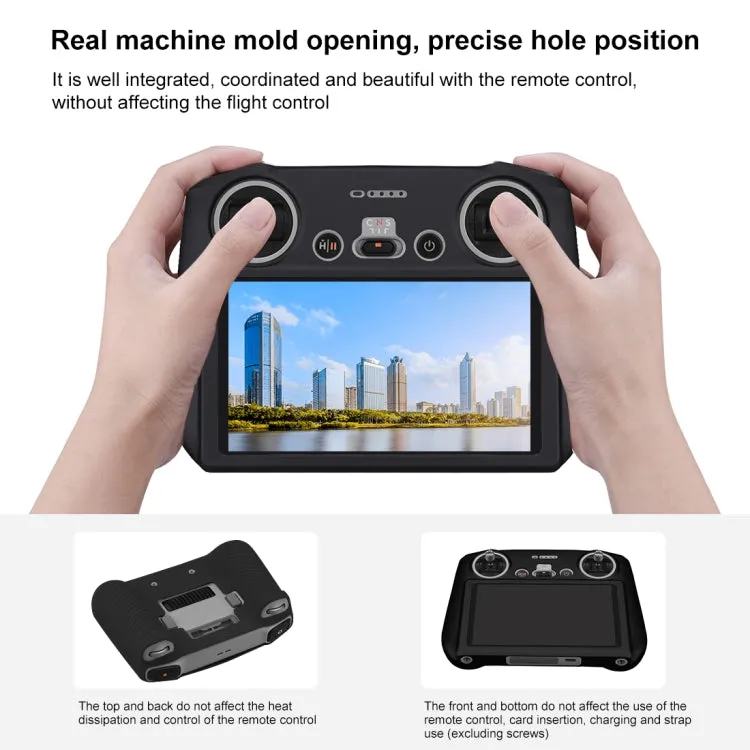 For DJI Mini 3 Pro / DJI RC with Screen PULUZ Silicone Protective Case(Black)