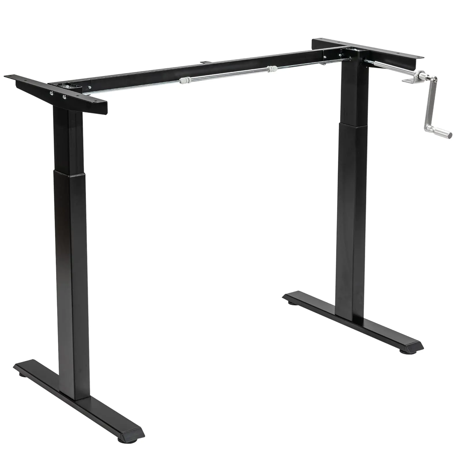 Hand Crank Stand Up Desk Frame, Manual Height Adjustable Standing Workstation with Foldable Crank Handle