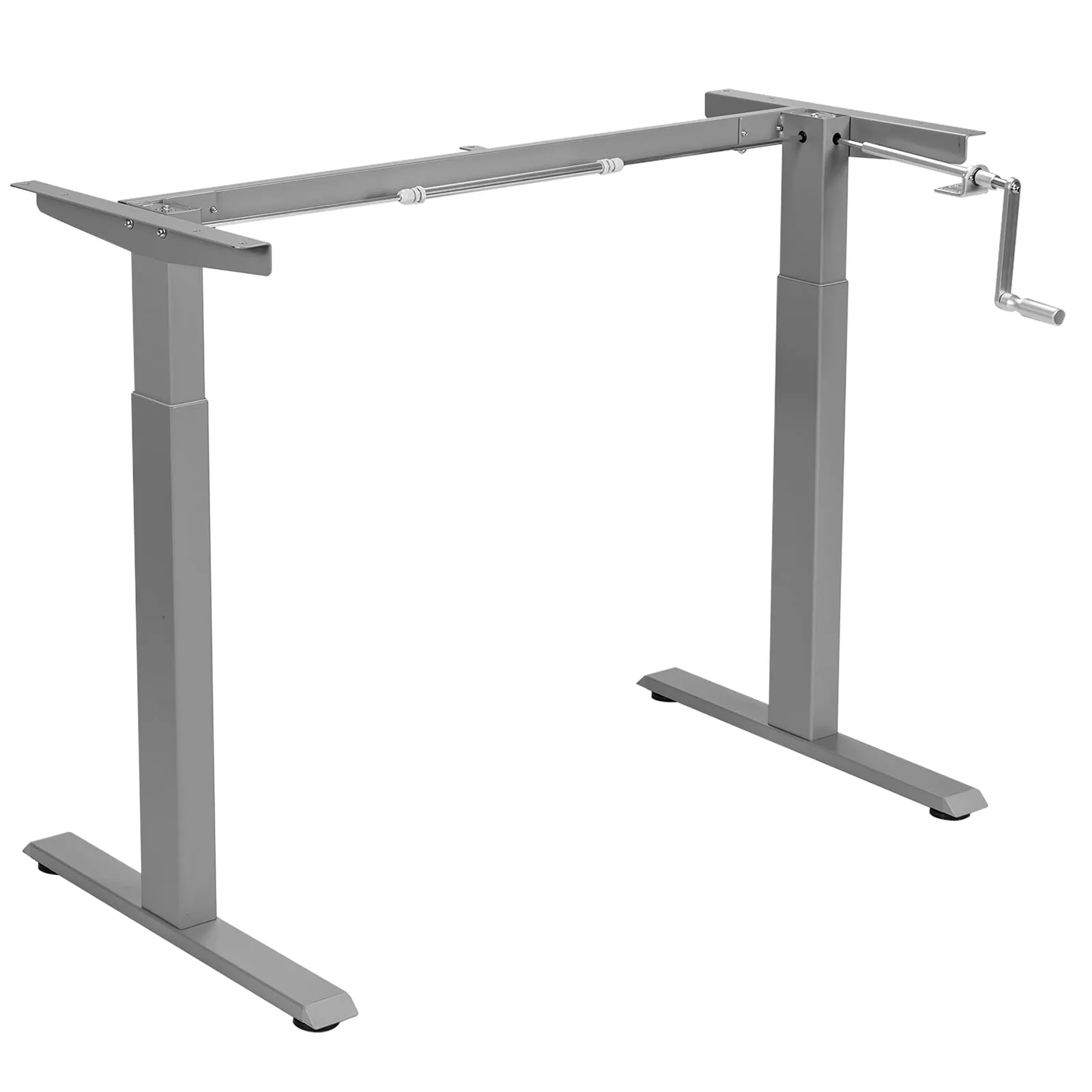 Hand Crank Stand Up Desk Frame, Manual Height Adjustable Standing Workstation with Foldable Crank Handle