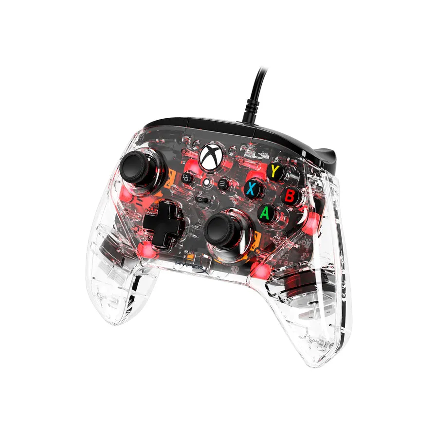 HyperX Clutch Gladiate Wired Gaming Controller with Dual Rumble Motors and Dual Trigger Locks - Clear (RGB) / Black