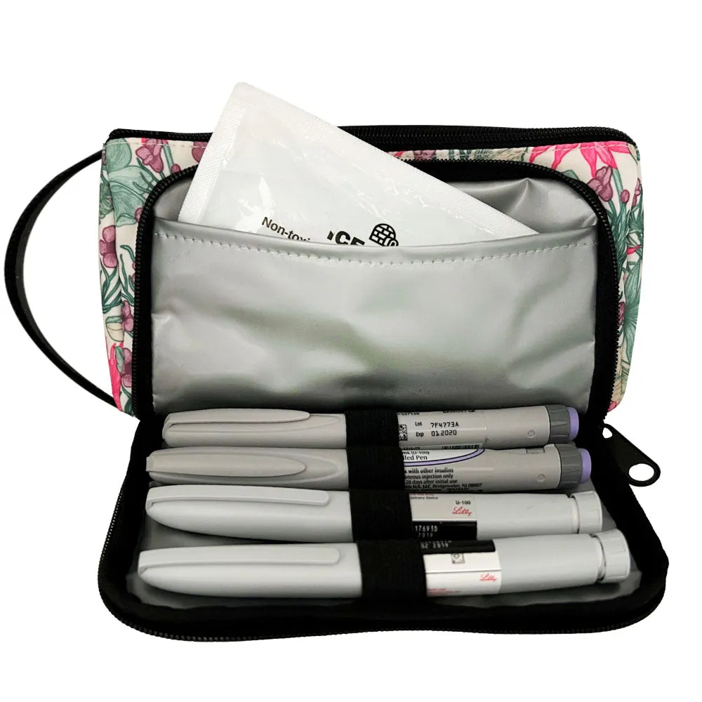 Insulated Diabetes Insulin Supply Case- Spring Flower