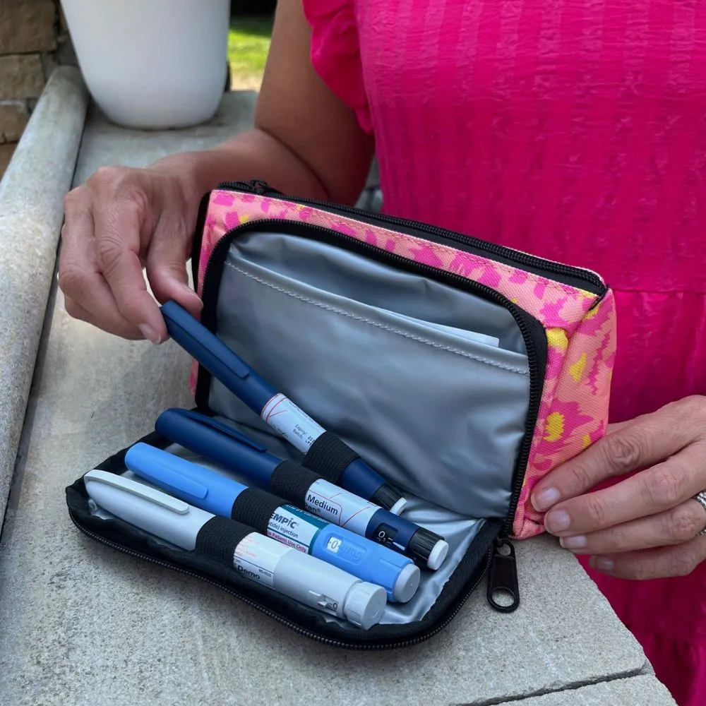 Insulated Diabetes Insulin Supply Case- Wild Pink