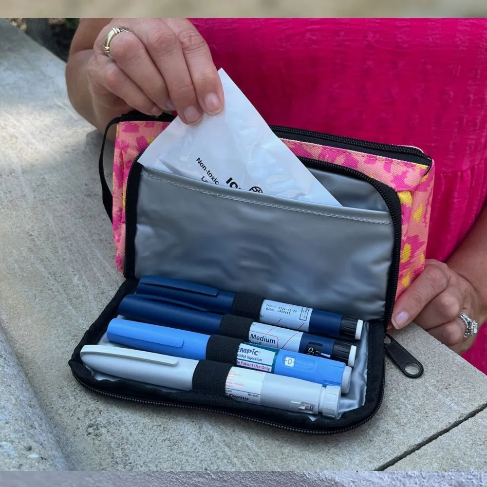 Insulated Diabetes Insulin Supply Case- Wild Pink