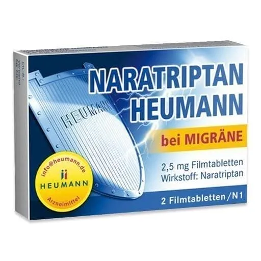 NARATRIPTAN Heumann for migraines 2.5 mg film-coated tablets 2 pc