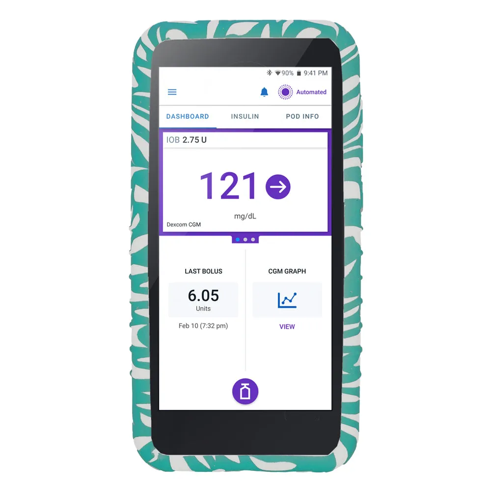 Omnipod® 5 Case with Dexcom G7 Cutout- Teal White