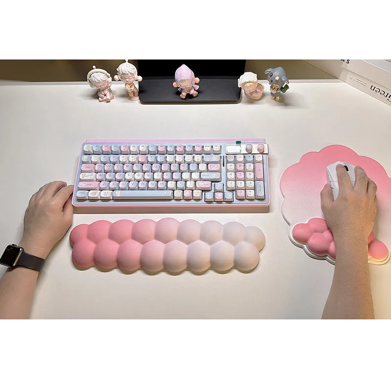 PIWIJOY Puff Pink Rose Milk Silk Cloth Wrist Rest