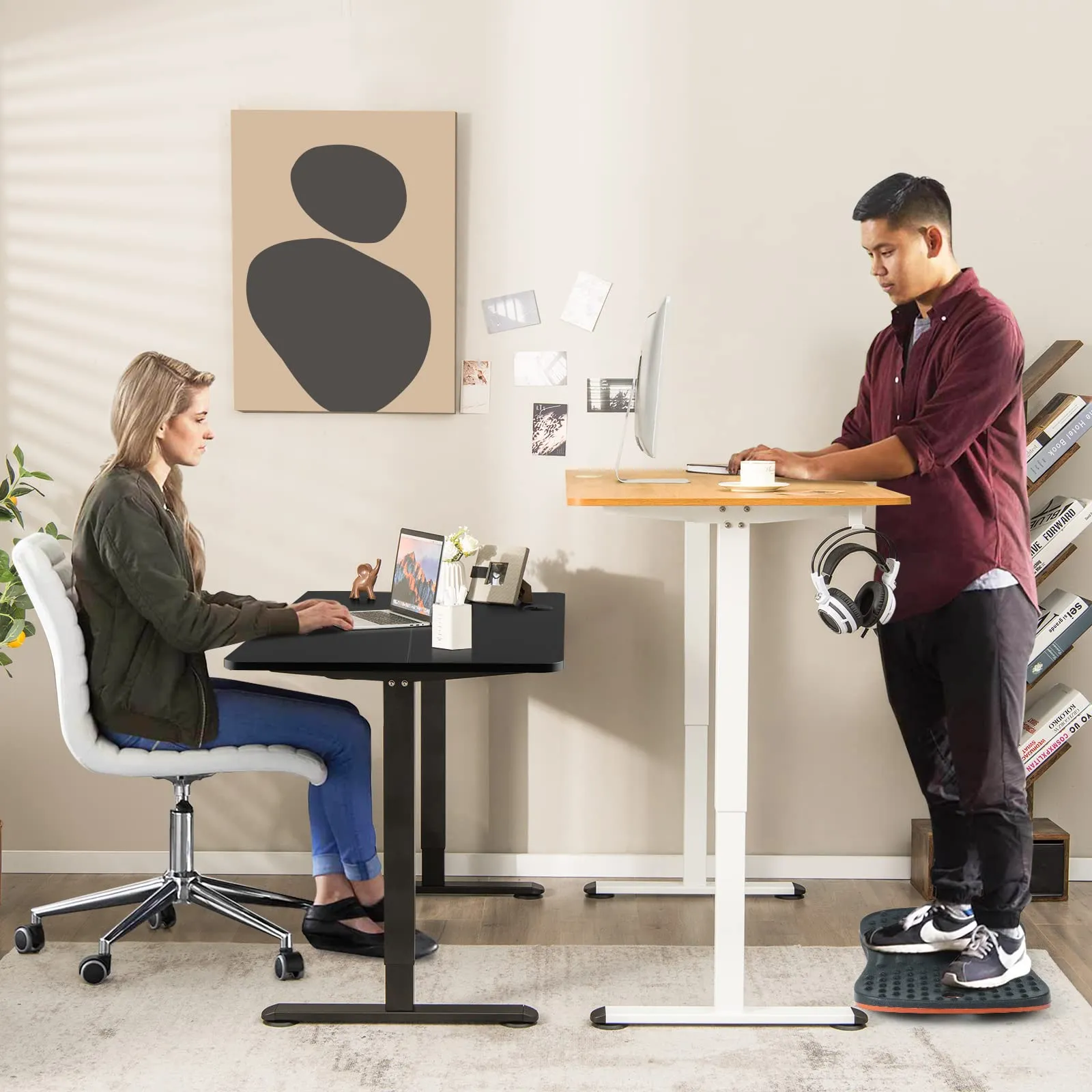 Tangkula Electric Standing Desk, Ergonomic Height Adjustable Sit Stand Desk