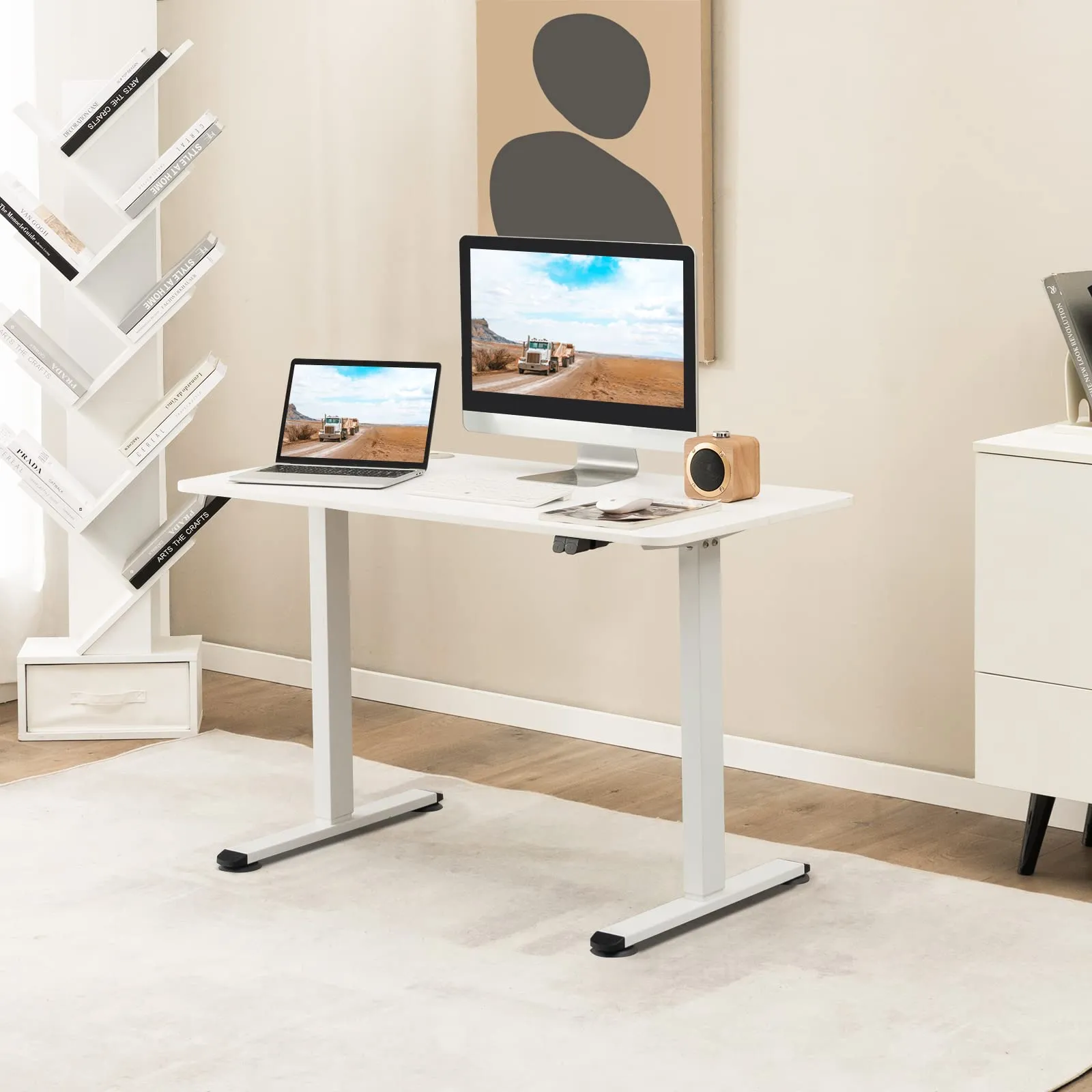 Tangkula Electric Standing Desk, Ergonomic Height Adjustable Sit Stand Desk