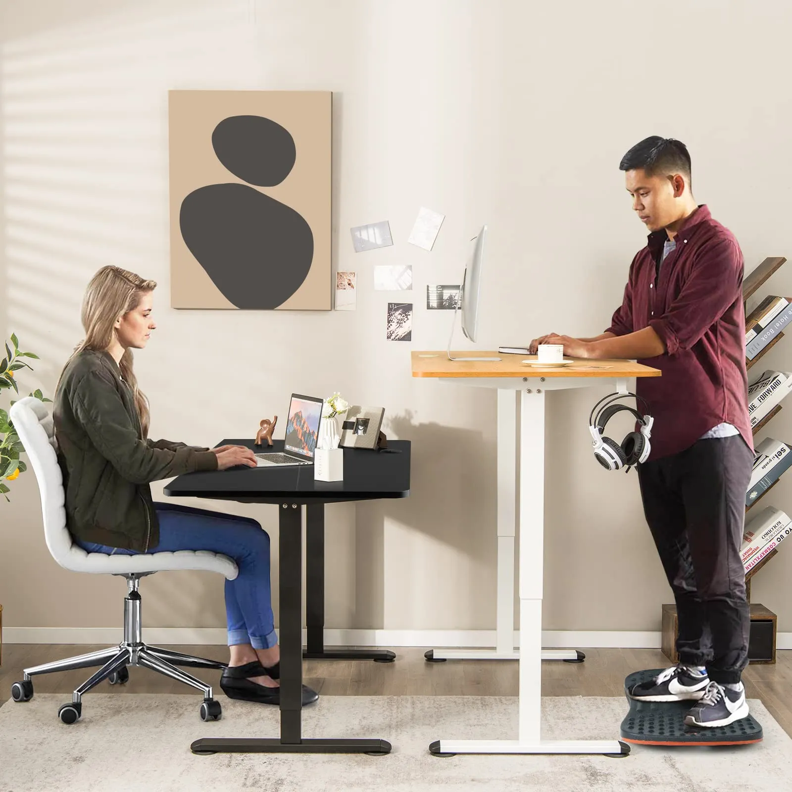 Tangkula Electric Standing Desk, Ergonomic Height Adjustable Sit Stand Desk