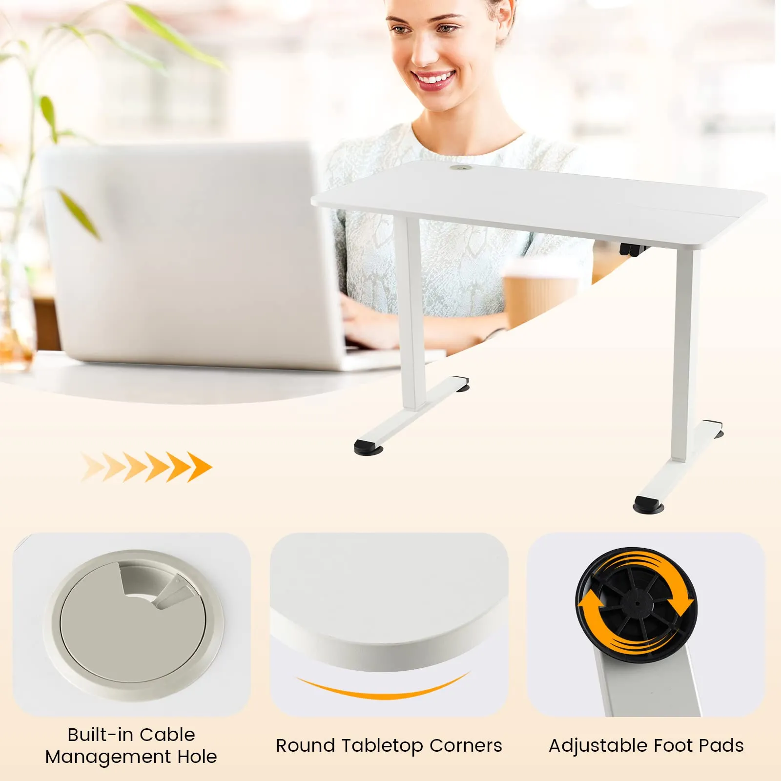 Tangkula Electric Standing Desk, Ergonomic Height Adjustable Sit Stand Desk