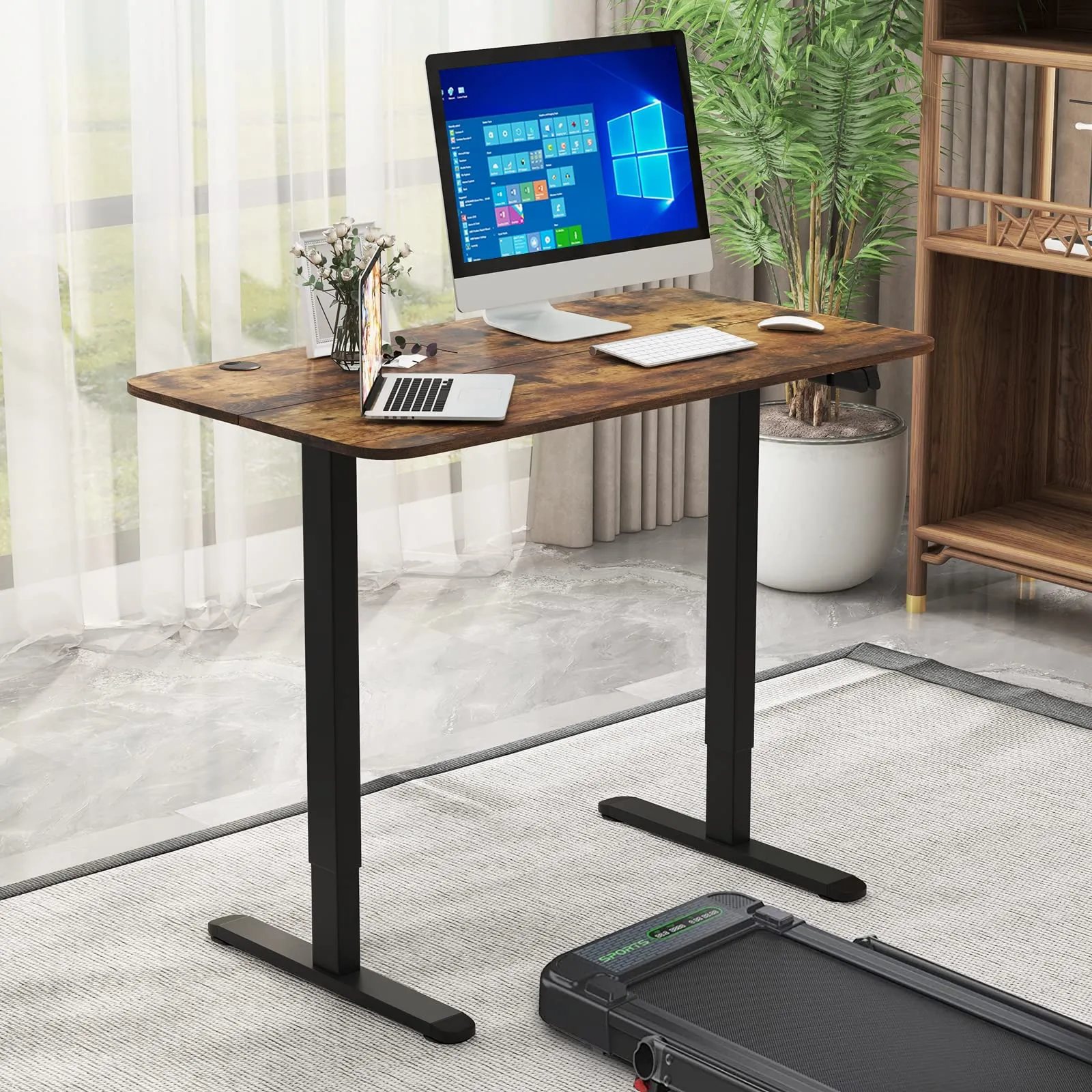 Tangkula Electric Standing Desk, Ergonomic Height Adjustable Sit Stand Desk