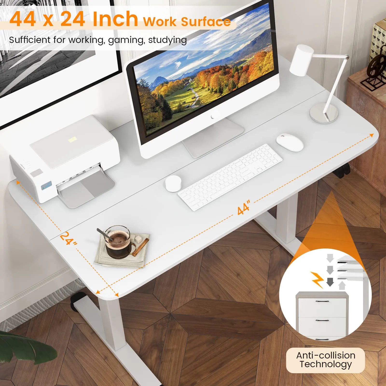 Tangkula Electric Standing Desk, Ergonomic Height Adjustable Sit Stand Desk