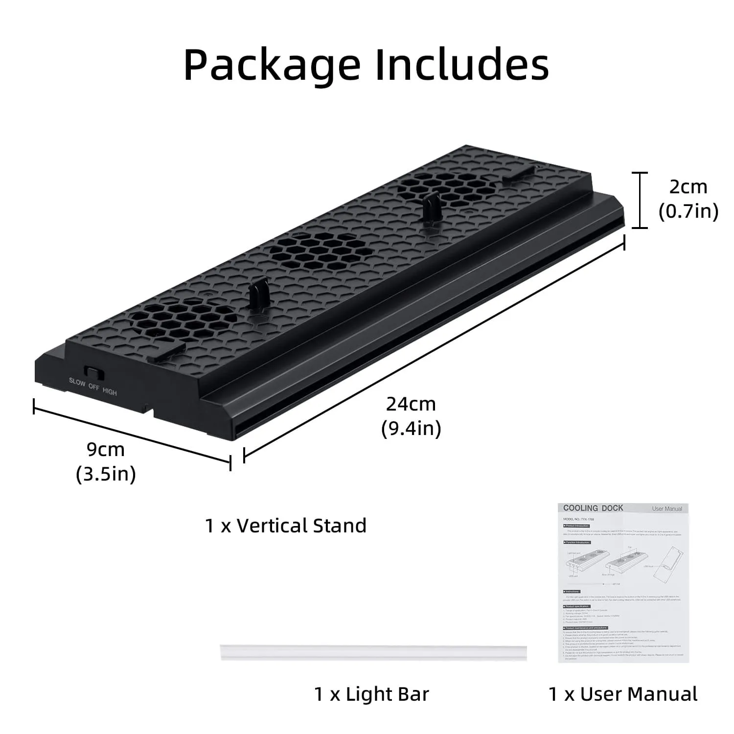 Vertical Cooling Stand with 3 Fans and 3 USB Ports for Xbox One X (TYX-1768)