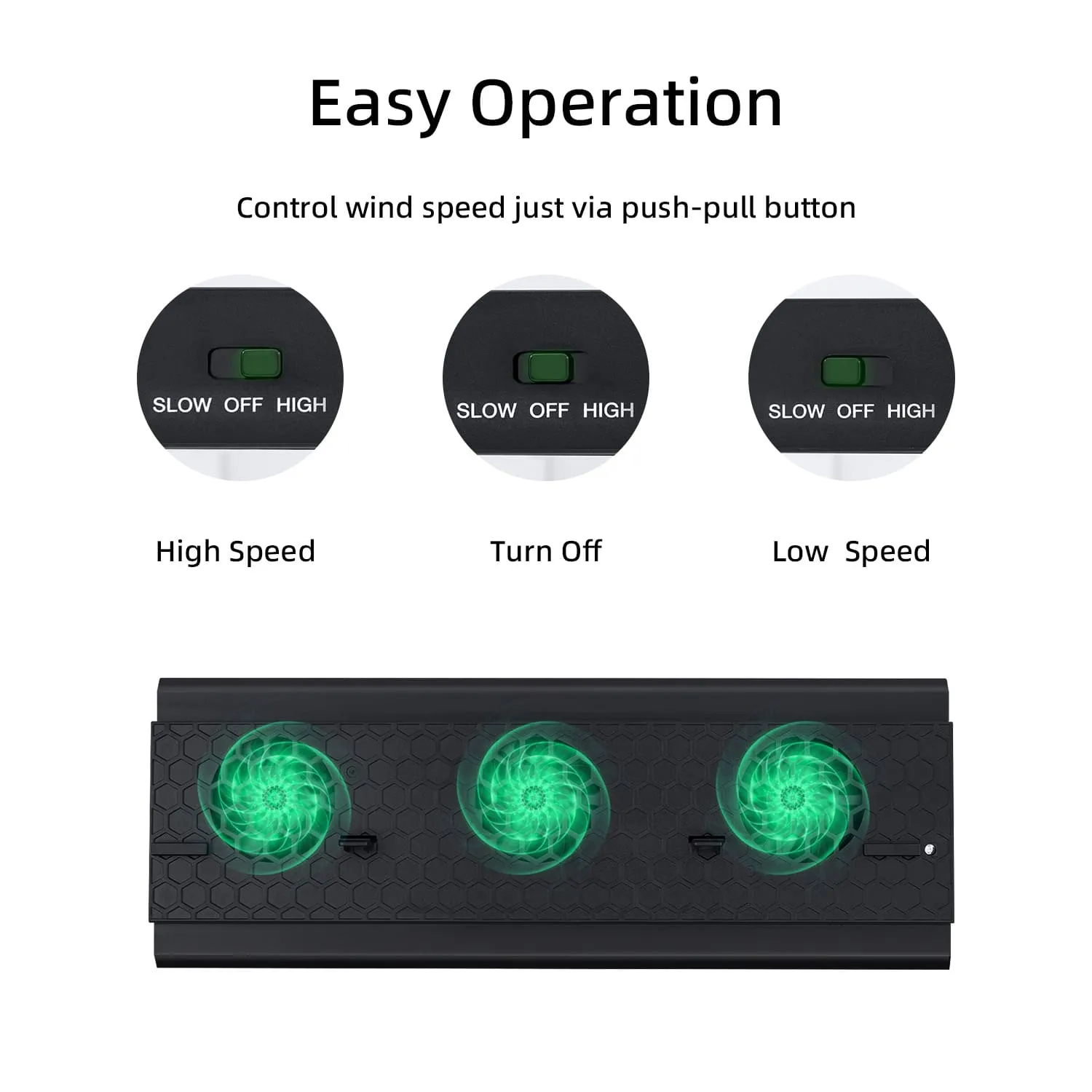 Vertical Cooling Stand with 3 Fans and 3 USB Ports for Xbox One X (TYX-1768)